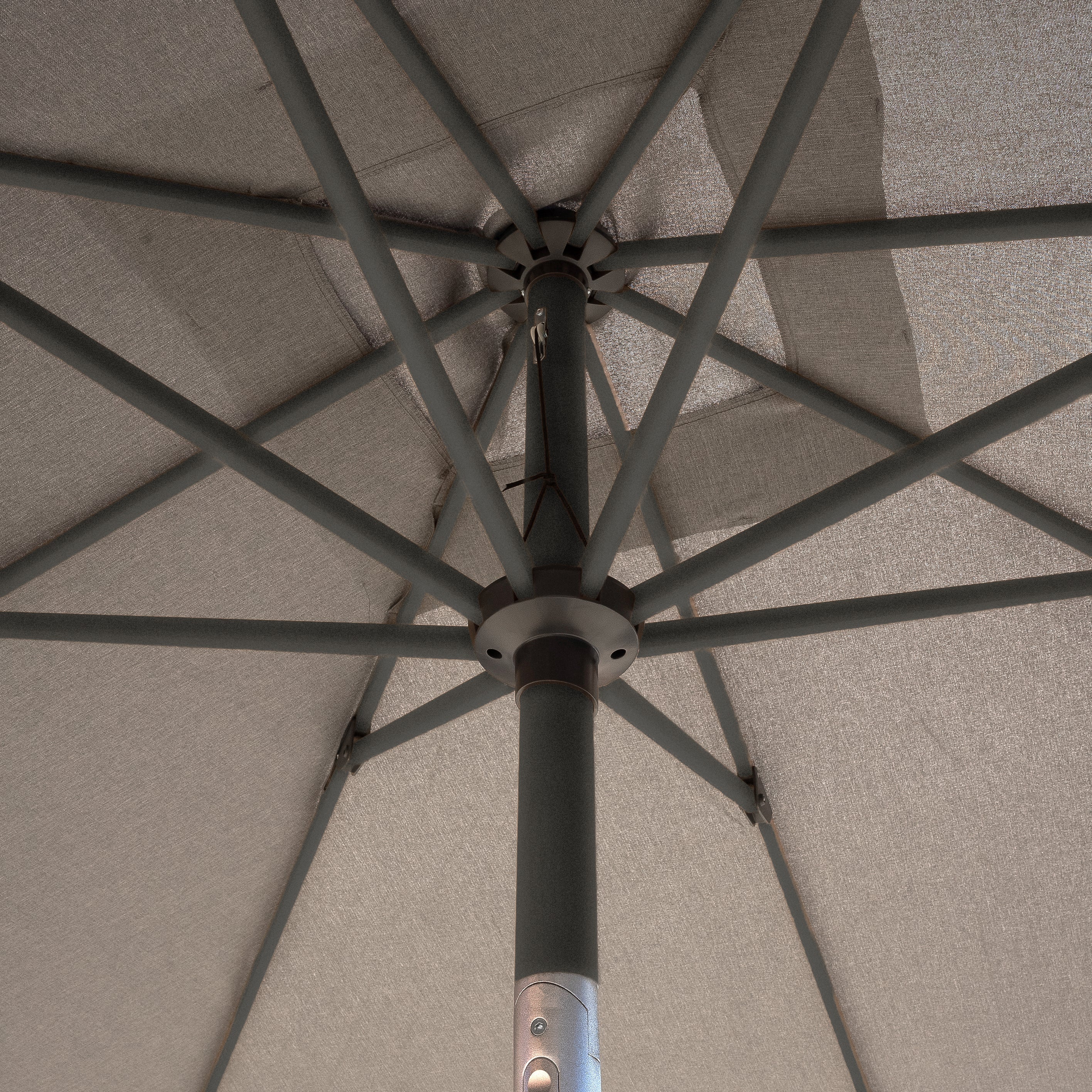 Royce - Premium 2.5m Square LED Parasol with Novasun™ Smoke Grey Canopy & Cover (Anthracite Frame) - Image 4