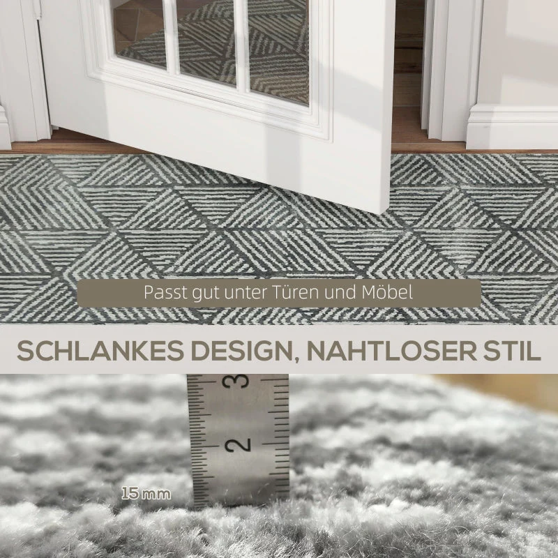 Rug Modern Style Washable Area Dark Grey - Image 3