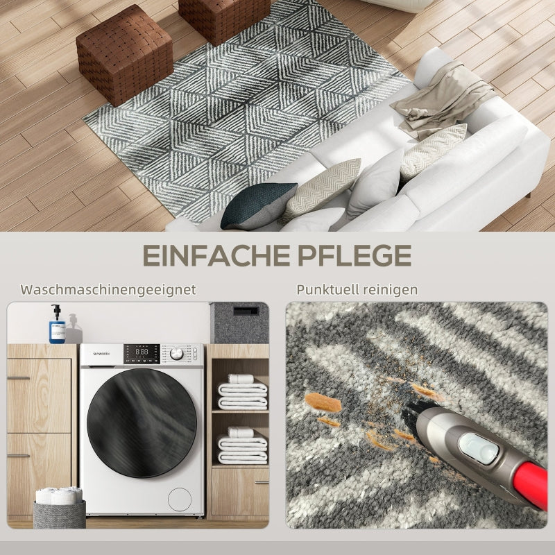 Rug Modern Style Washable Area Dark Grey - Image 5