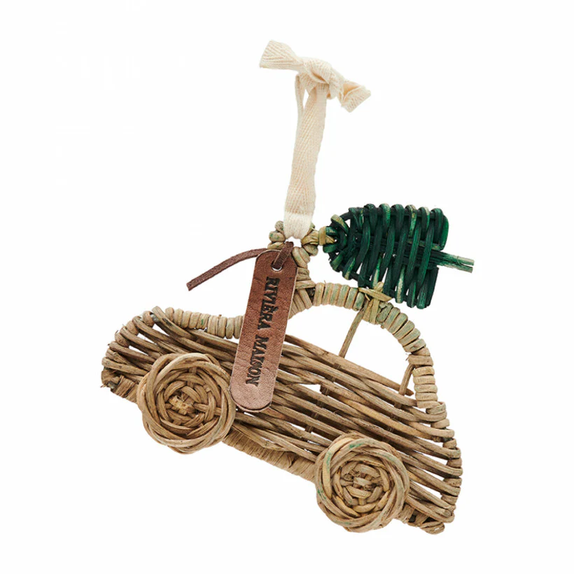Rustic Rattan Car Ornament