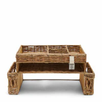 Rustic Rattan Desk Organiser