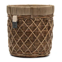 Rustic Rattan Diamond Weave Planter S