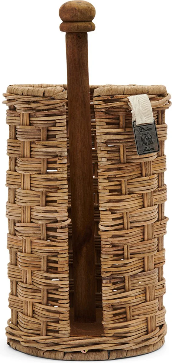 Rustic Rattan Special Weave Kitchen Roll Holder