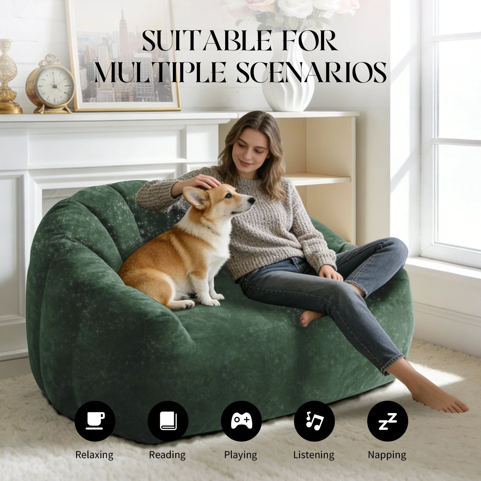 Sculptural Sofa Artfully Curved Wave-Form Backrest - Image 6