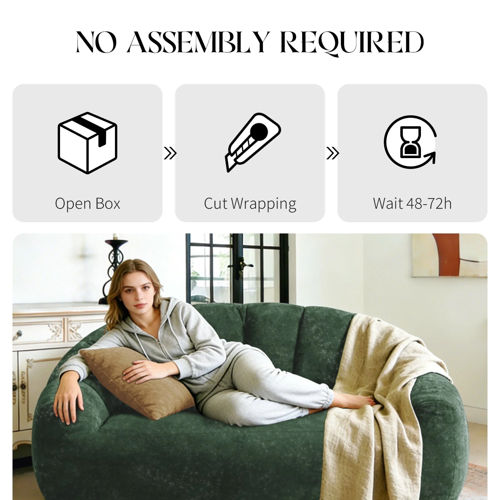 Sculptural Sofa Artfully Curved Wave-Form Backrest - Image 7