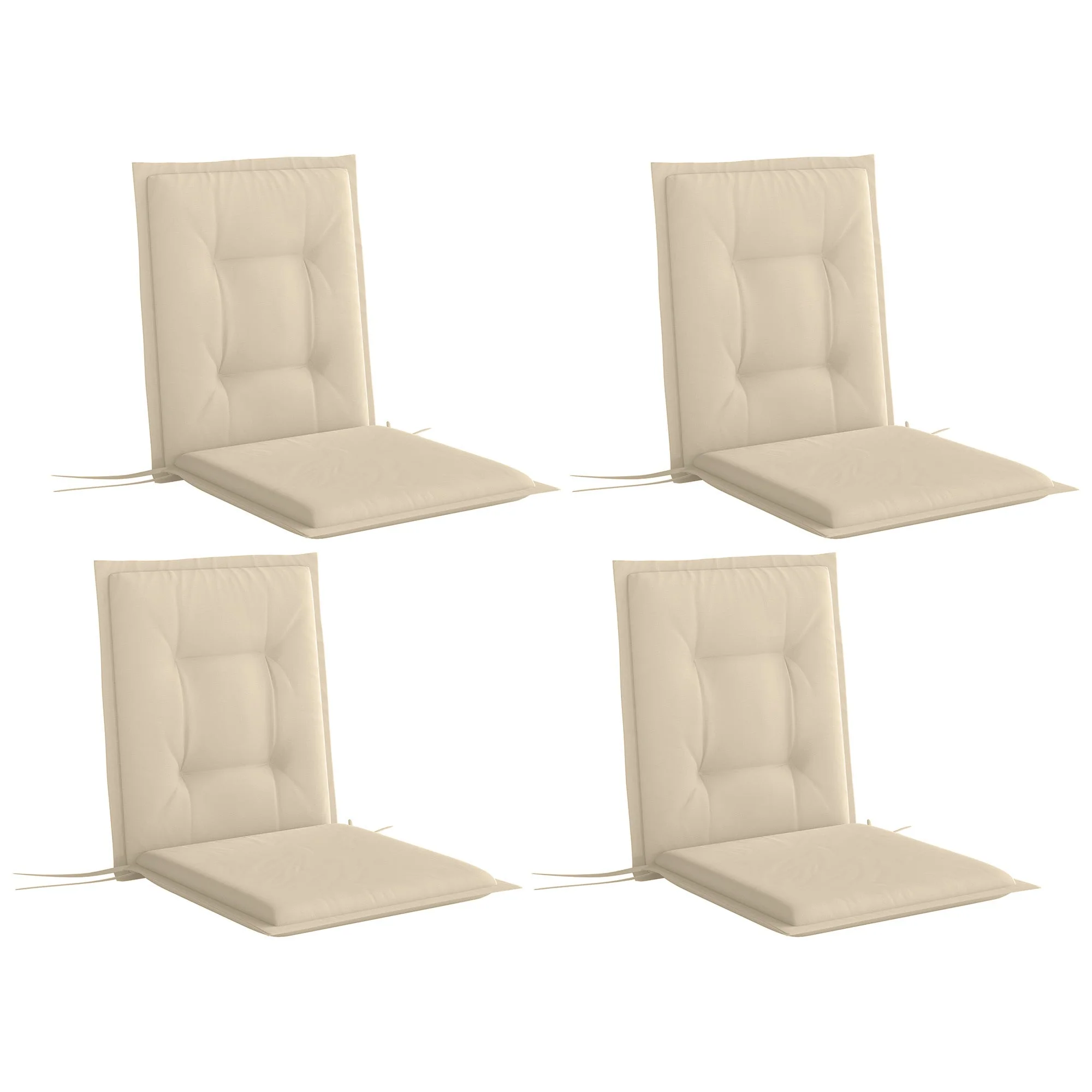 Seat Cushions, Set of 4 Chair Pads, Outdoor Indoor, Beige - Image 3