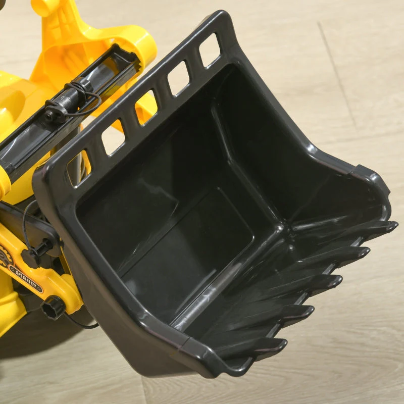 Seat Excavator, Children's Ride-on Car Tractor with Storage and Horn, Yellow and Black - Image 7