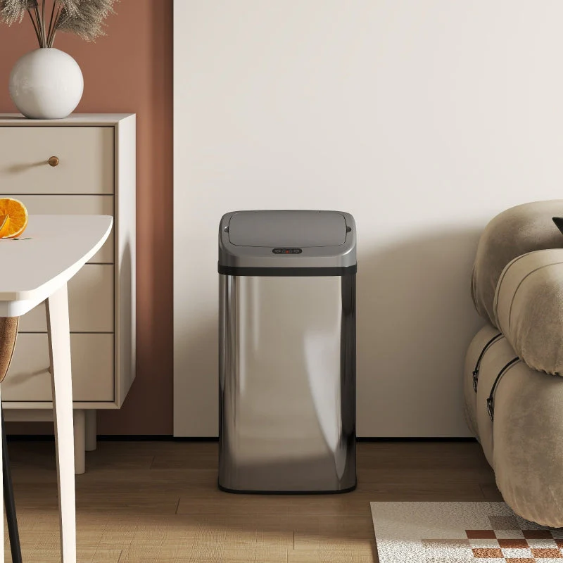 Sensor Trash Can 48L Automatic Closing - Stainless Steel Silver Tone - Image 8