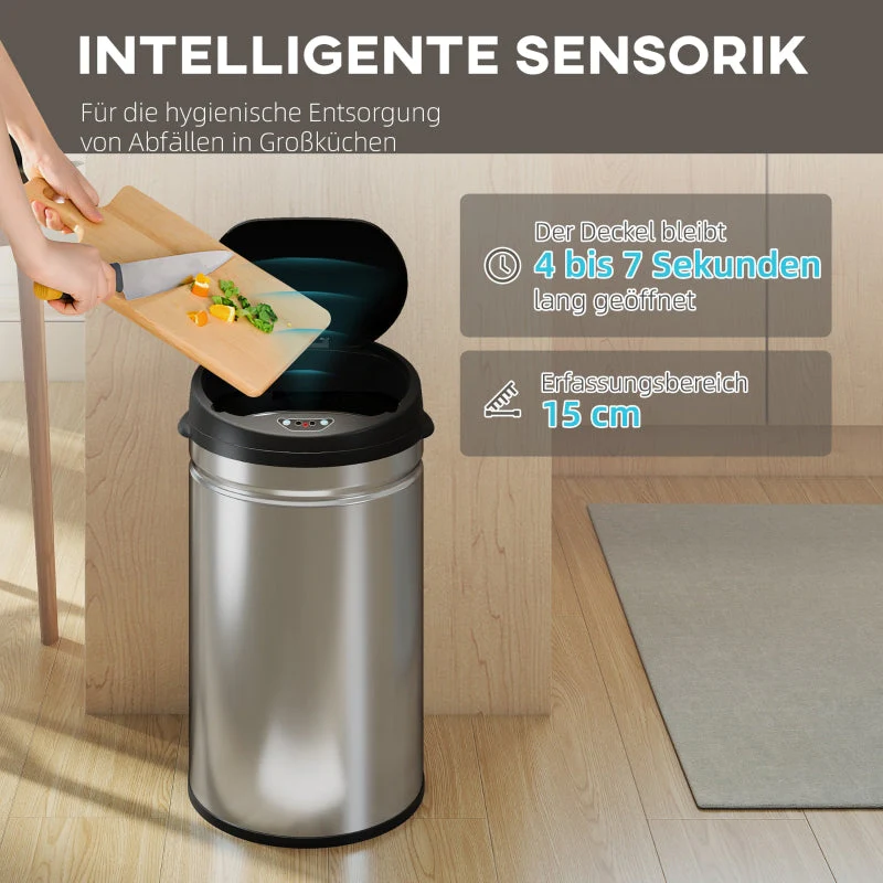 Sensor Waste Bin 30L, Soft-Close, Touchless, Stainless Steel - Image 4