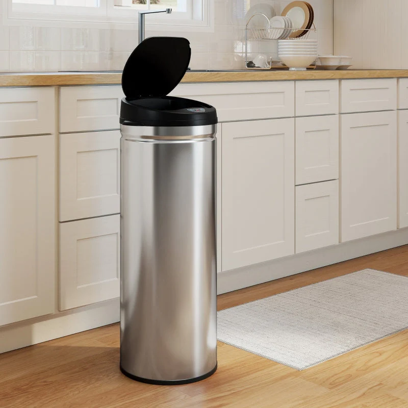 Sensor Waste Bin 50L Touchless Soft-Close Stainless Steel Silver - Image 8