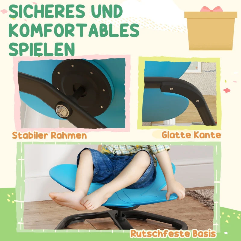 Sensory Swivel Chair, Balance and Coordination, Butterfly Shape, Blue - Image 4