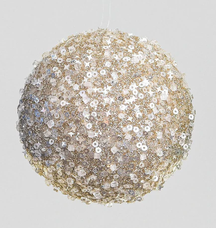 Sequin Ball 90mm Champagne