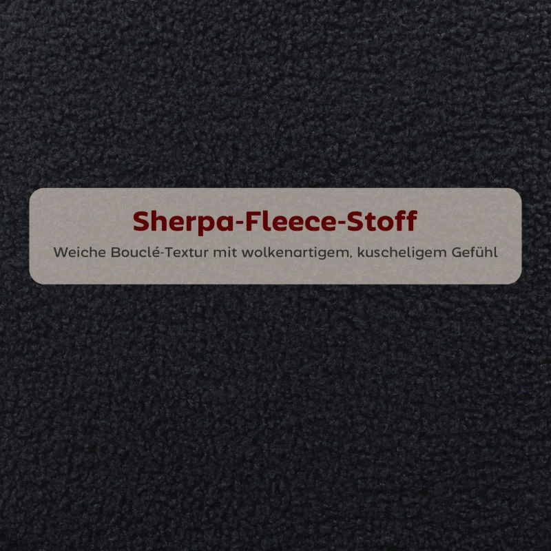 Set of 2 Bar Stools Upholstered Seat Footrest Fleece Cover - Black - Image 5