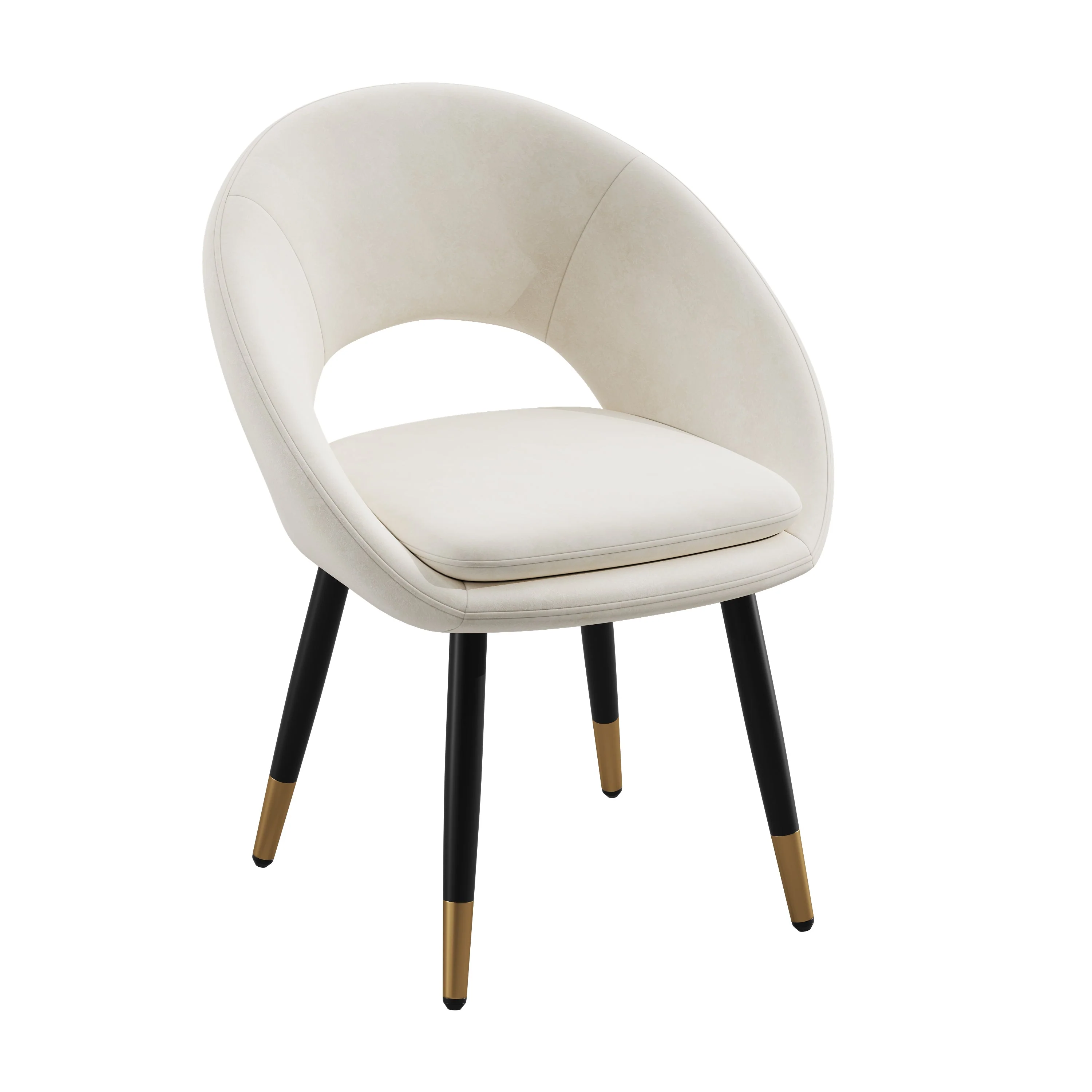 Set of 6 Modern Dining Chairs, Comfortable and Breathable Velvet, Beige - Image 9