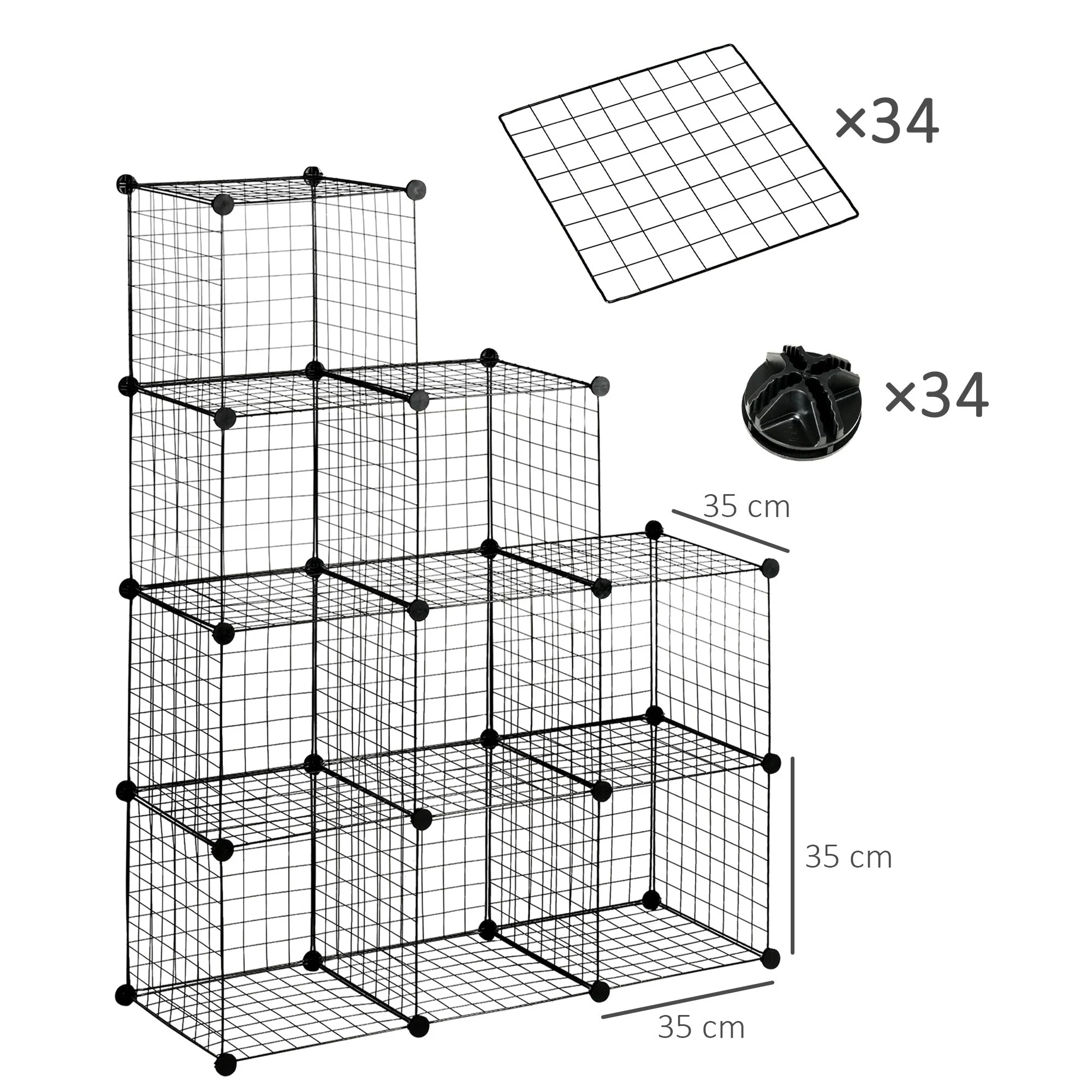 Shelving System, 9 Compartments Shoe Rack, Steel Wire Black - Image 3