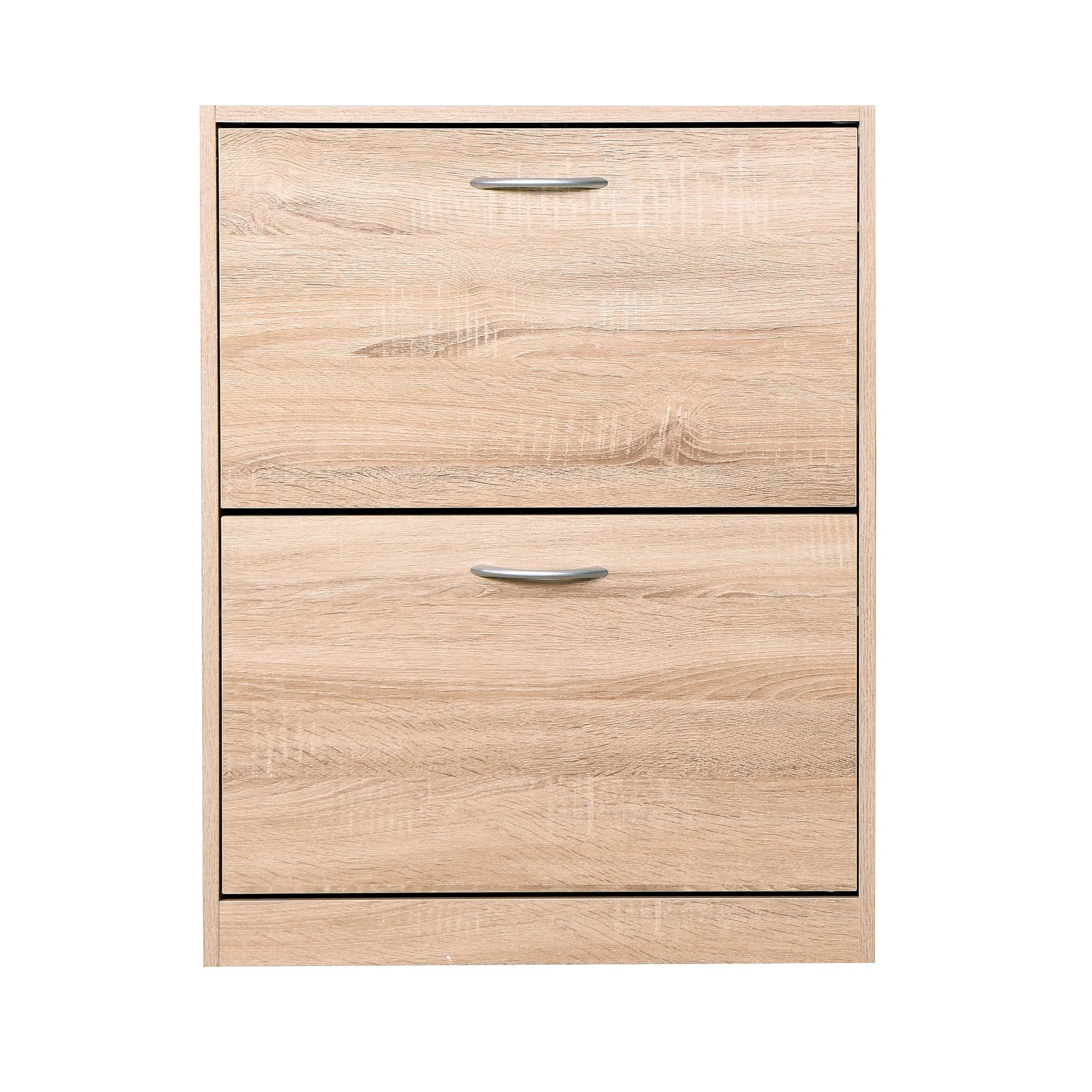 Shoe Cabinet 2 Hinged Doors Entryway Storage - Vintage Wood Grain - Image 6
