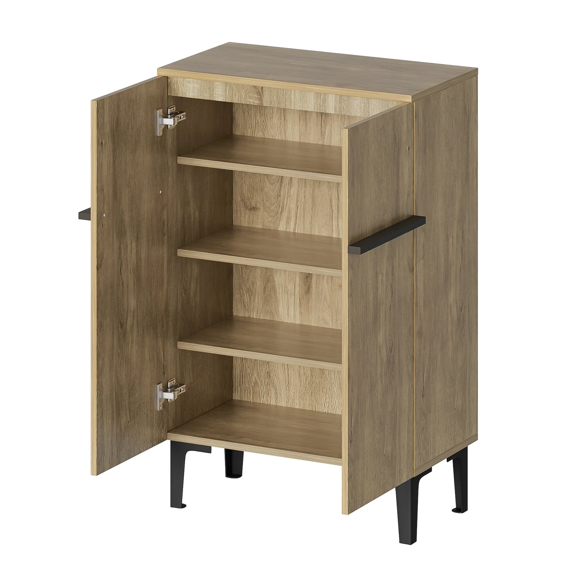Shoe Cabinet Double Doors Adjustable Shelves - Modern 95x60x34.5cm - Image 9