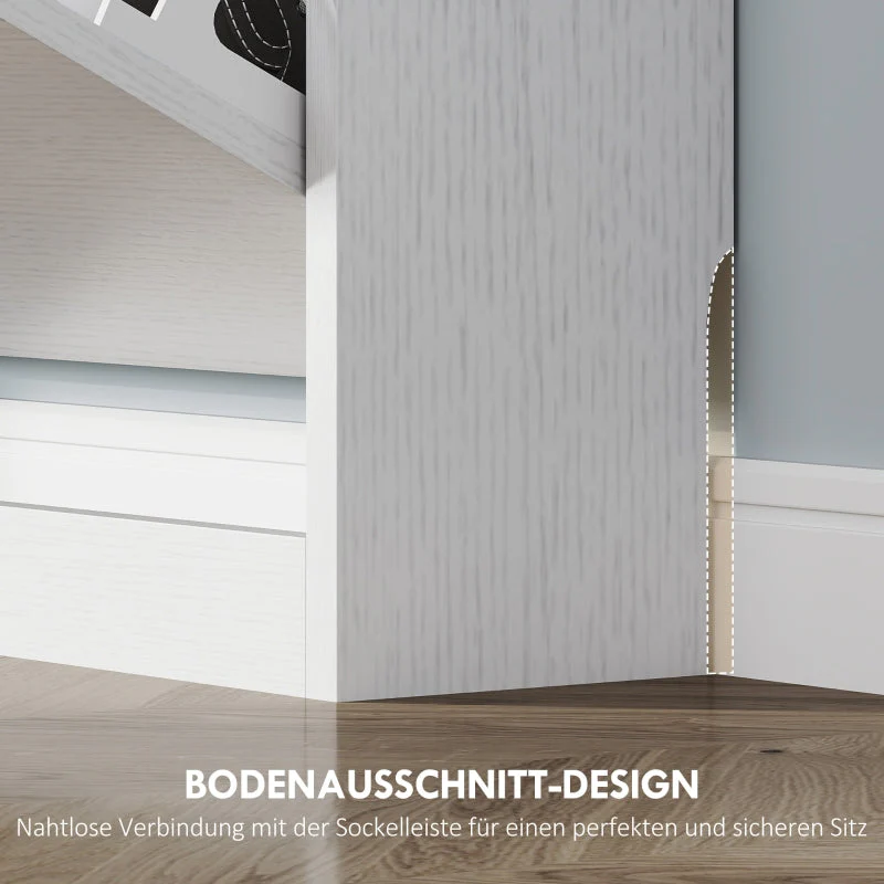 Shoe Cabinet with 3 Doors, Narrow, White - Image 6