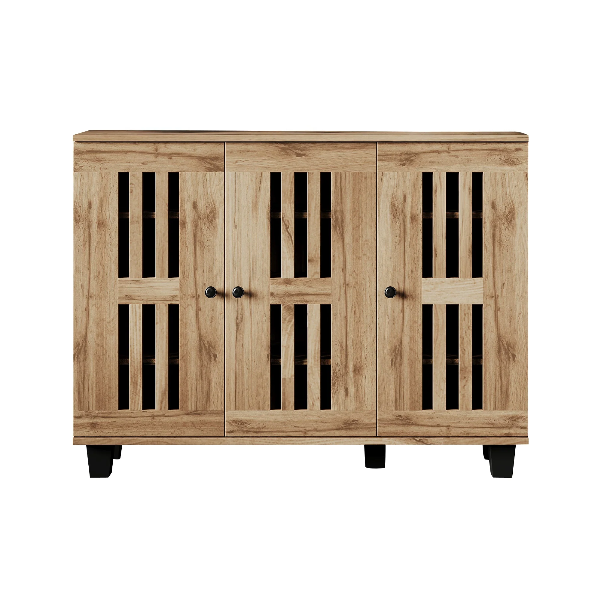 Side Cabinet, 120x32x92cm 3-Door with 8 Storage Compartments for Living Room, Bedroom, Office, Entryway - Image 6
