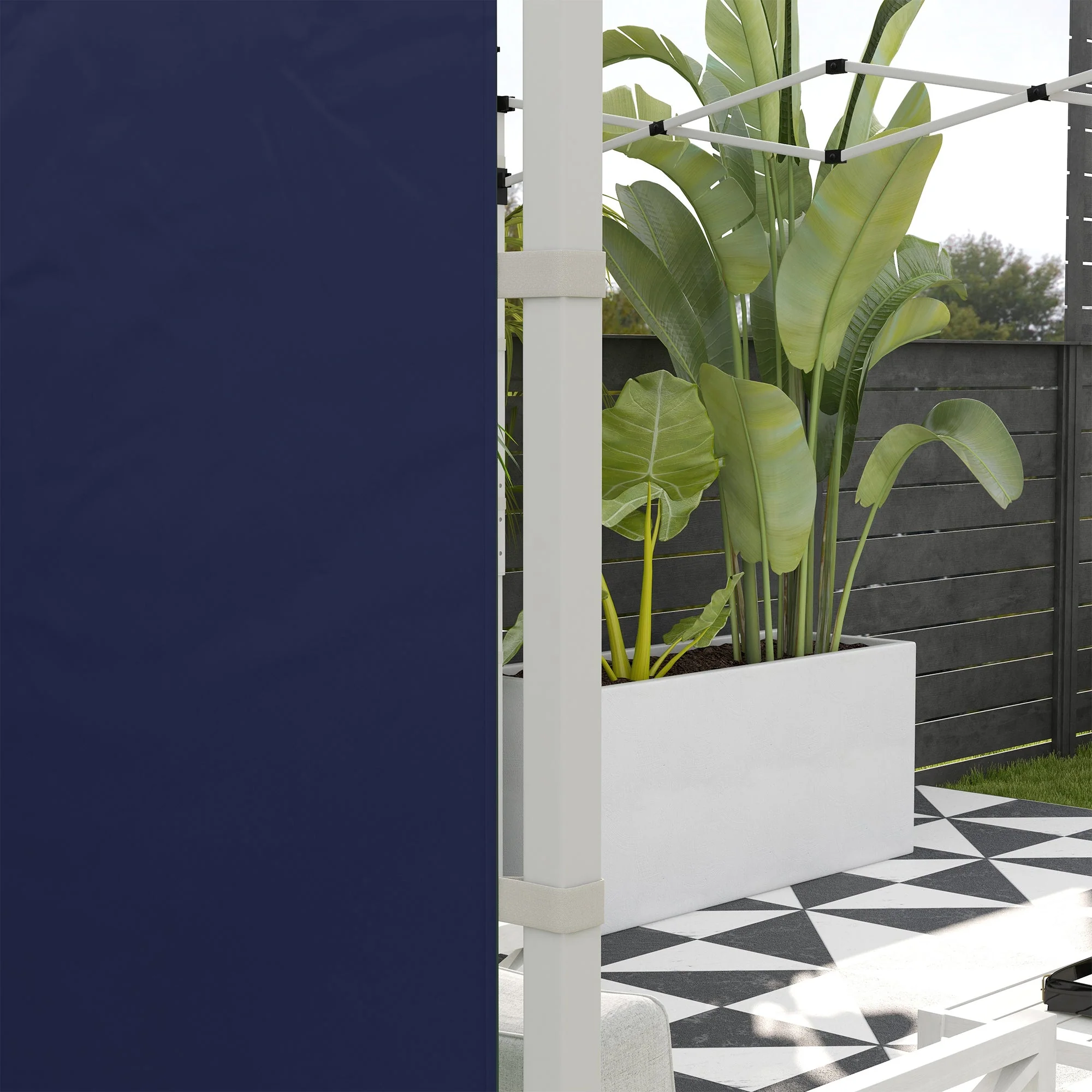 Side Panels for Gazebo, 3x3m and 3x6m with Window and Door, Oxford, Blue - Image 8