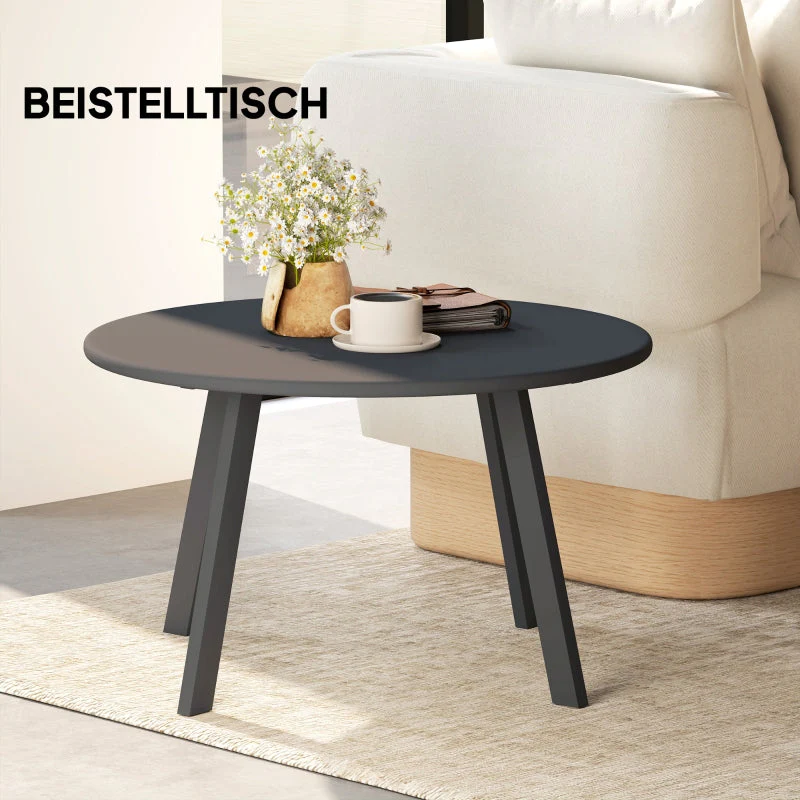 Side Table Round Weatherproof Ø70x42cm - Black - Image 7