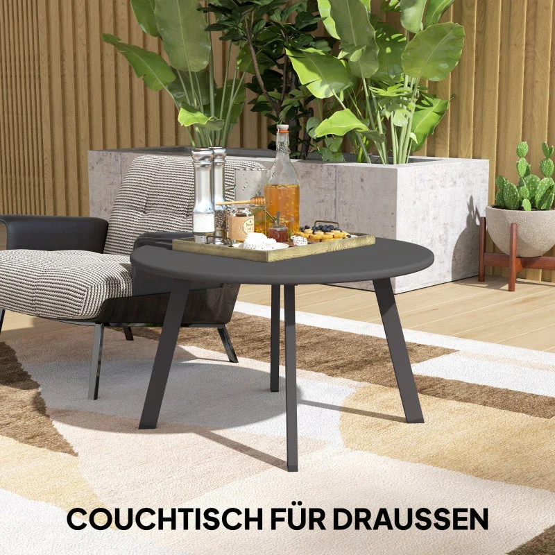 Side Table Round Weatherproof Ø70x42cm - Black - Image 8