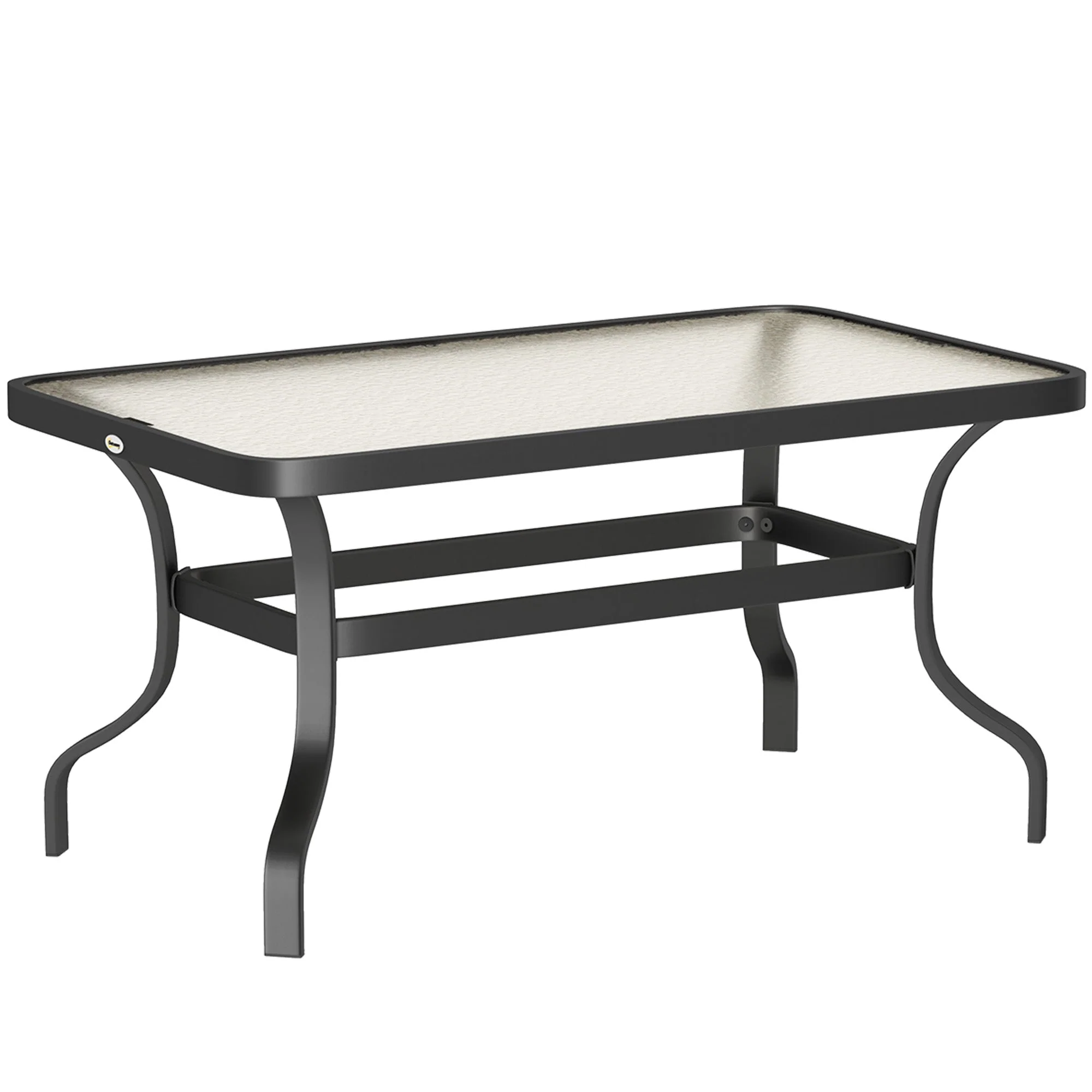 Side Table, Tempered Glass Coffee Table 95x55 cm, Black - Image 2
