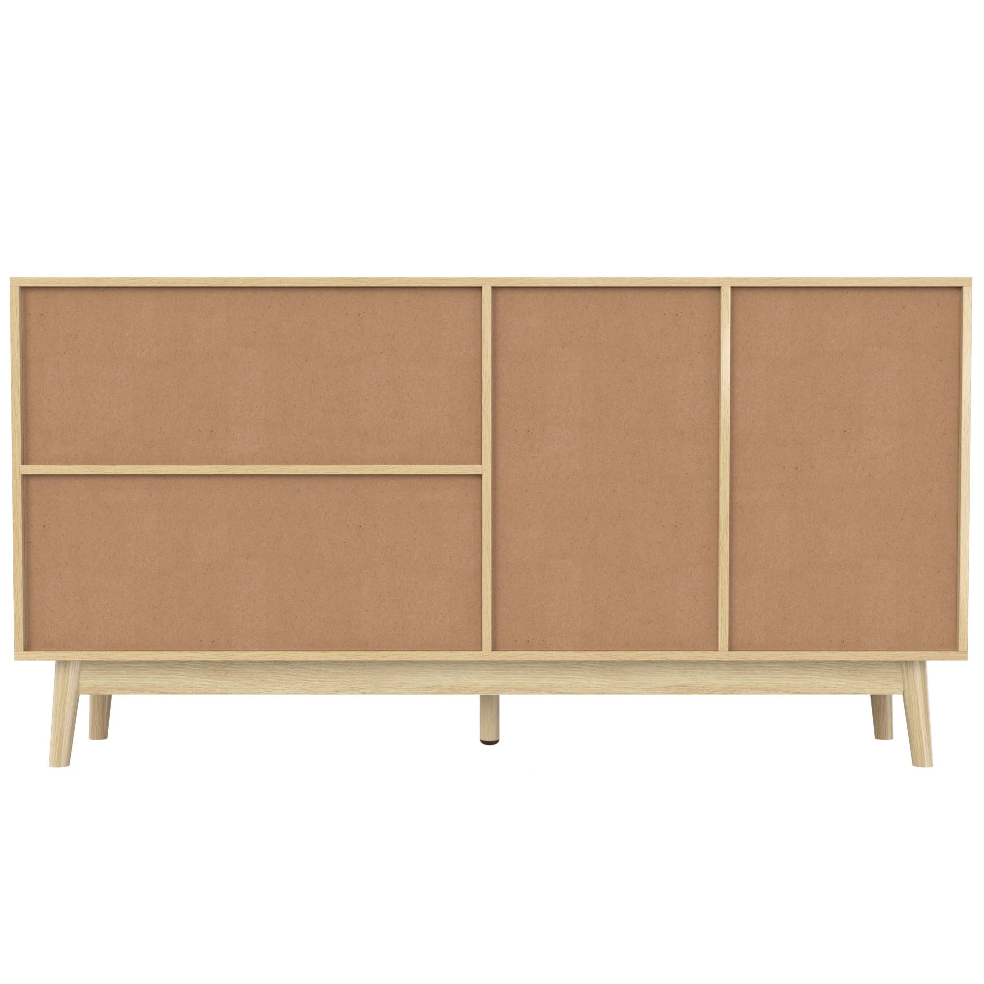 Sideboard 3 Sliding Doors 2 Drawers 155x38x80cm Genuine Rattan - Image 4