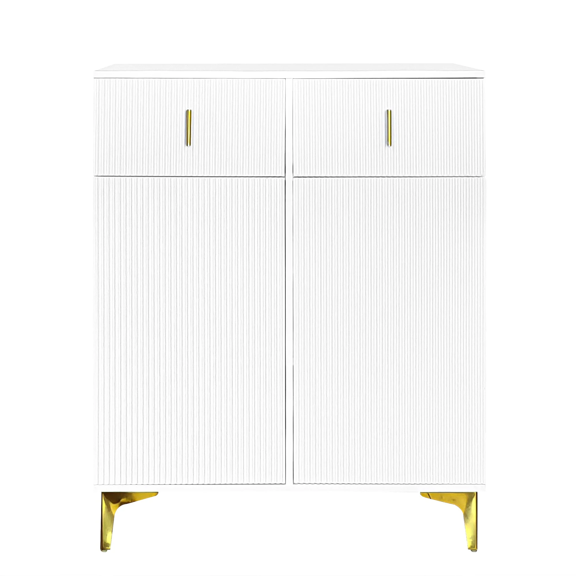 Sideboard, Adjustable Shelves with Drawers, White - Image 9