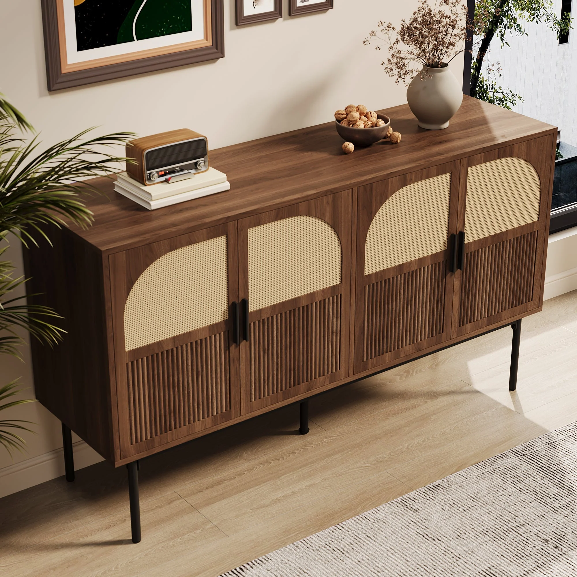 Sideboard Cabinet Buffet Storage Set Modern 140x40x80cm - Image 7