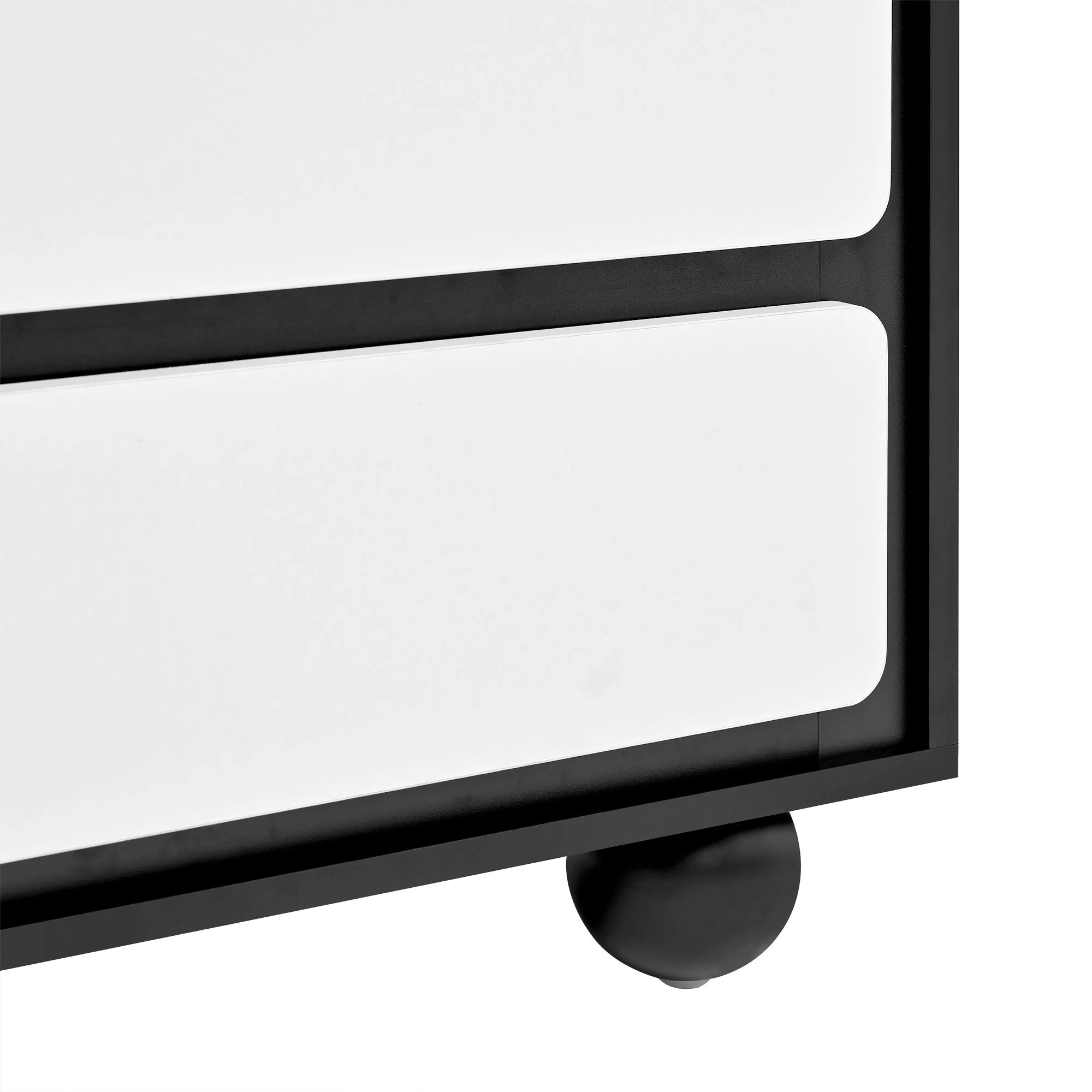 Sideboard, Six-Drawer Chest & Dressing Table, Modern, Black & White - Image 3