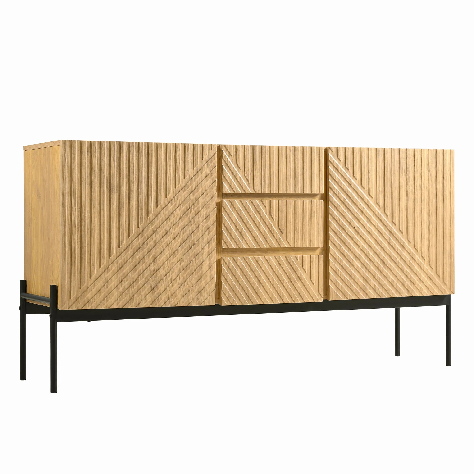 Sideboard with 2 doors and 3 drawers, metal legs - Image 11