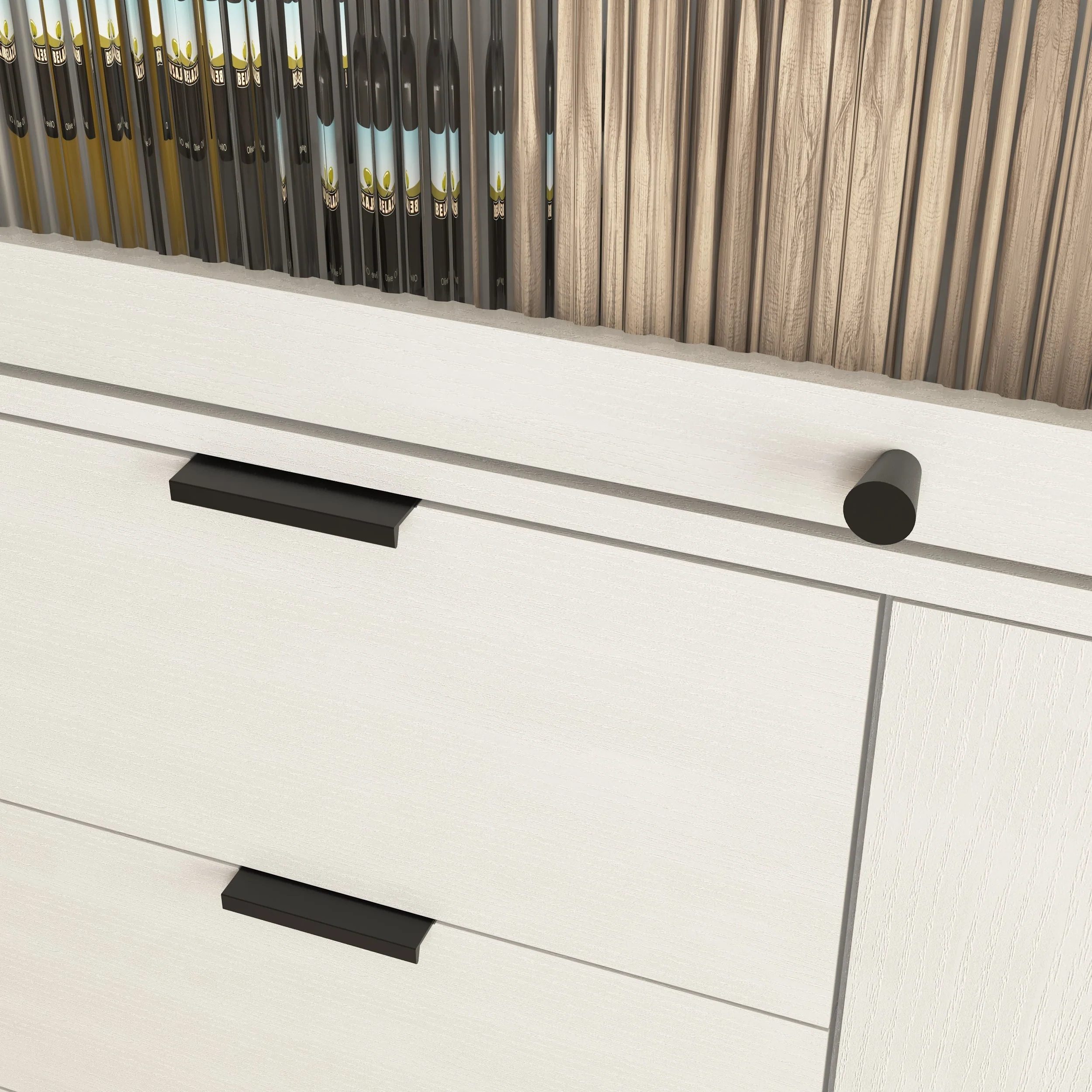 Sideboard with 3 Drawers 1 Glass Door Storage 85x40x120cm - Wooden - Image 5