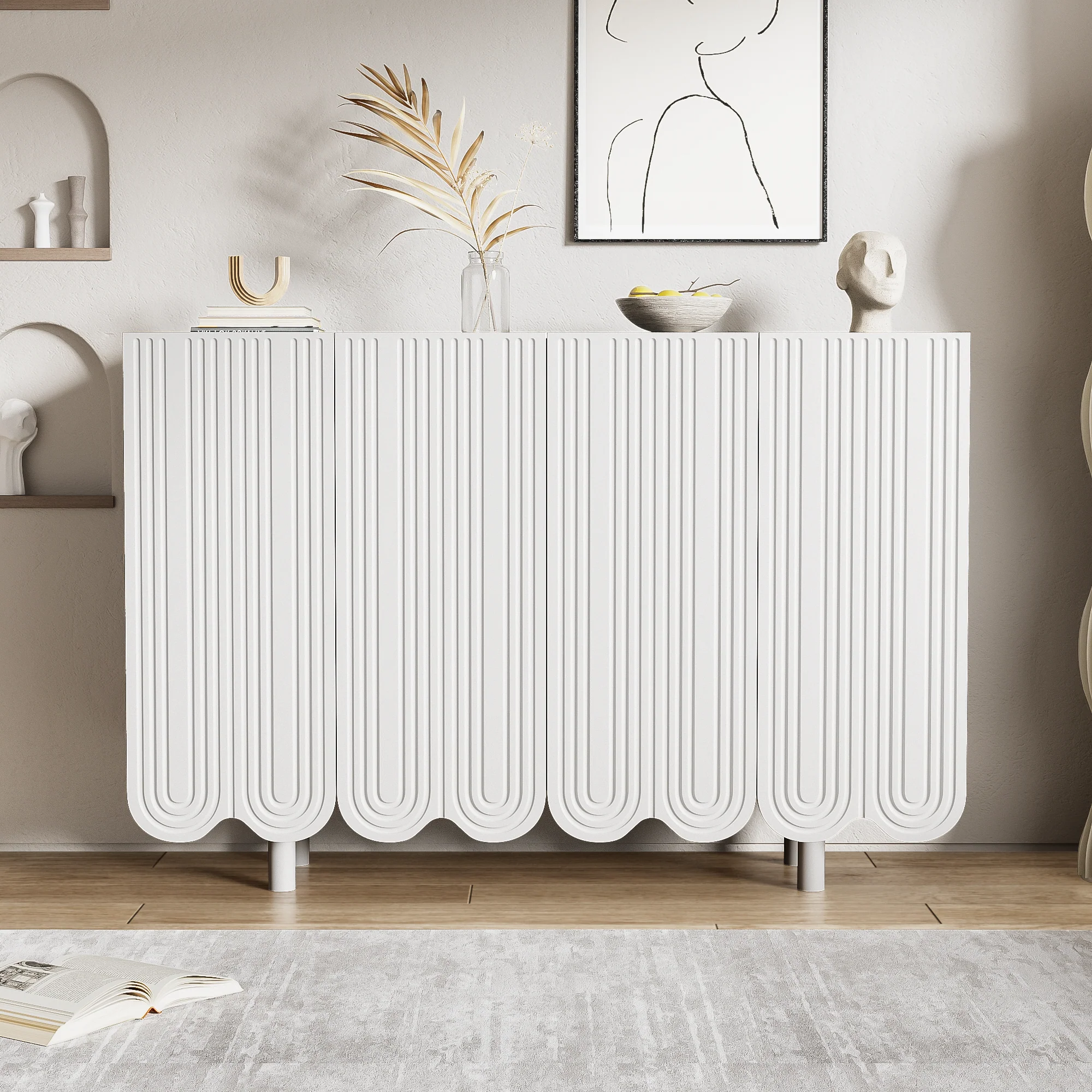 Sideboard with Teardrop Molded Doors and Buffer Hinges - Image 2