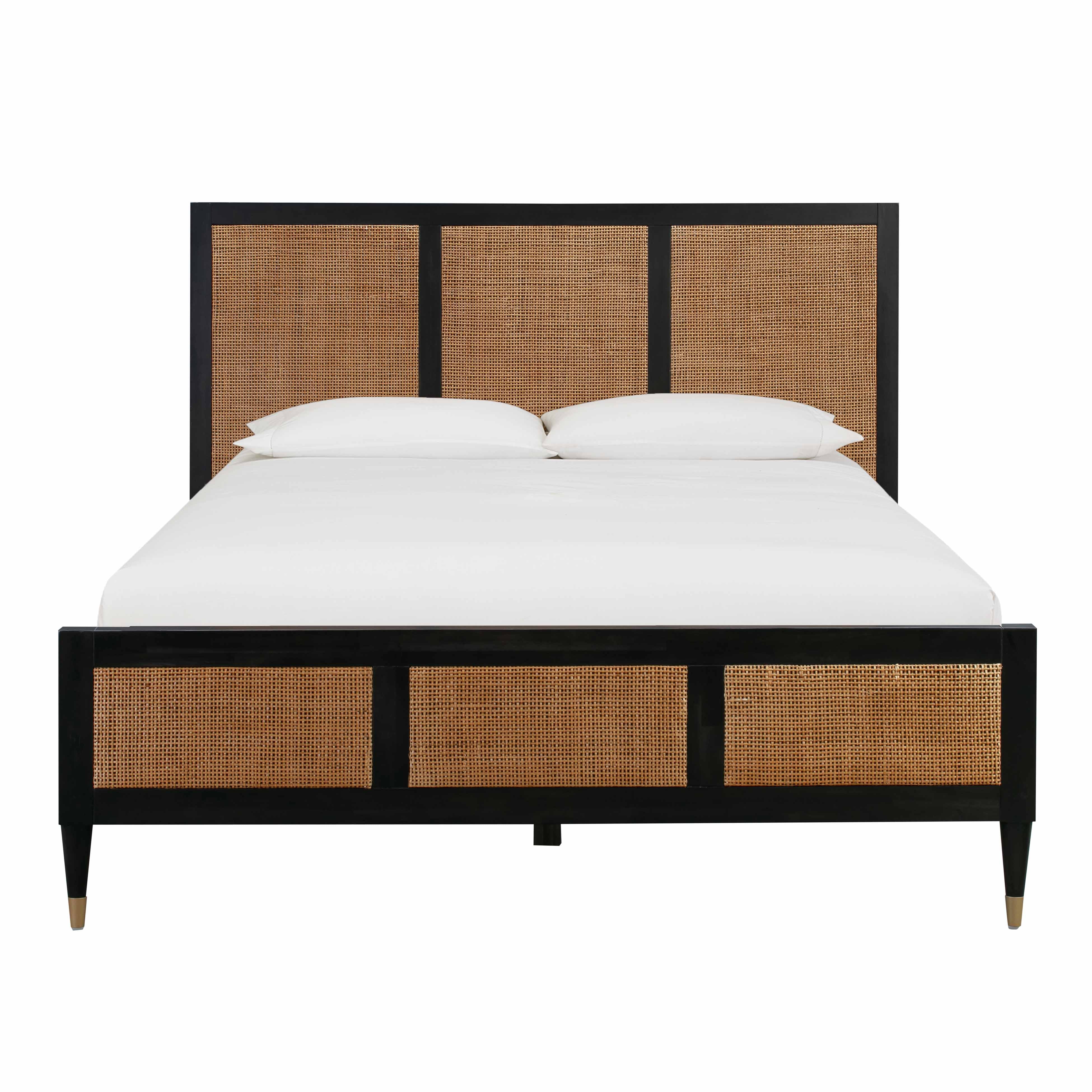Sierra Noir Bed King Size Frame with Slats Black Brown Wood - Image 4