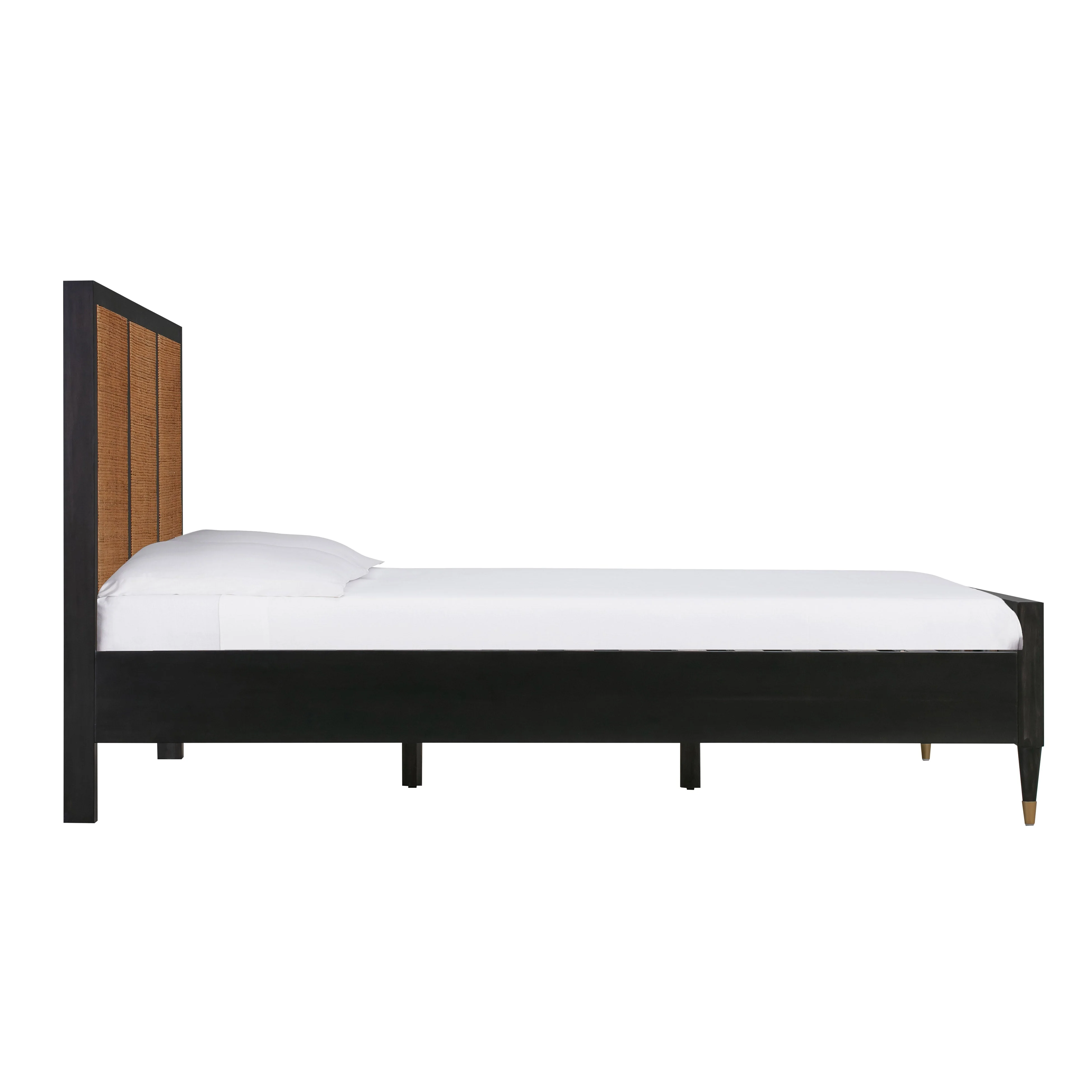 Sierra Noir Bed King Size Frame with Slats Black Brown Wood - Image 5
