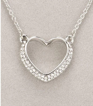 Silver Diamante Heart Necklace