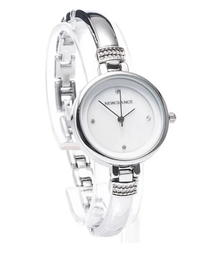 Silver Diamond Bangle Watch