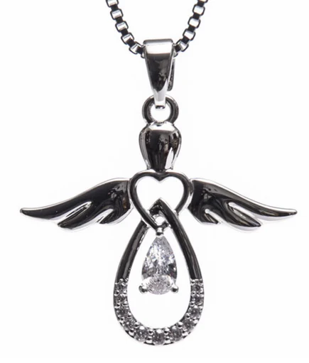Silver Guardian Angel Pendant