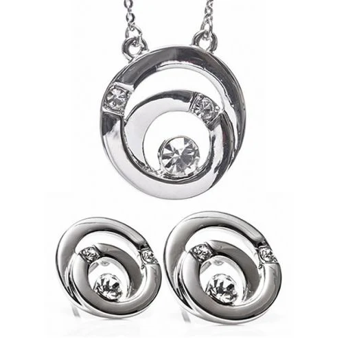 Silver Spiral Stone Set
