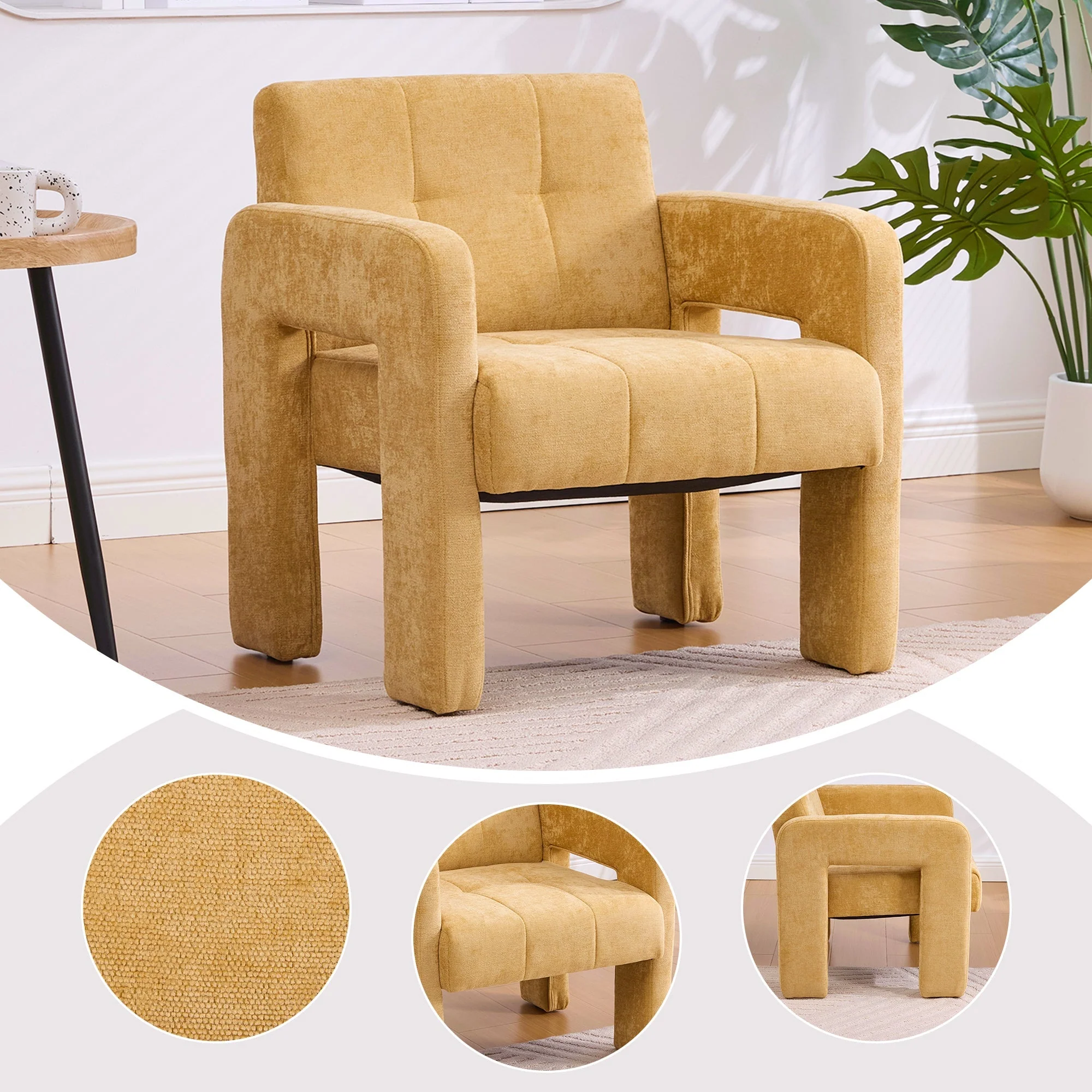 Single Armchair Modern Minimalist Nordic Style Comfortable Padded - Upholstered