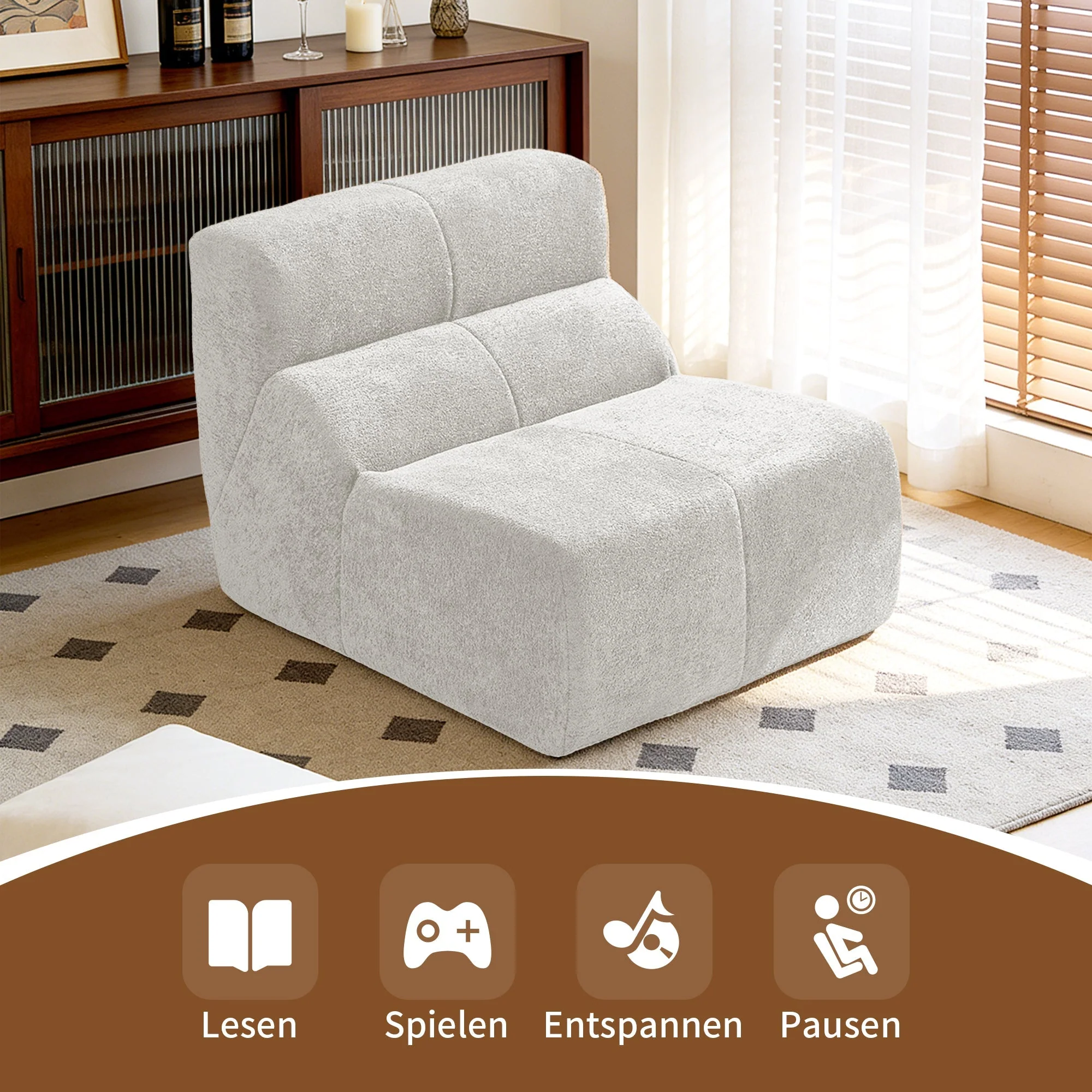 Single Sofa Chair Cloud-Soft Raindrop - Velvet - Image 26