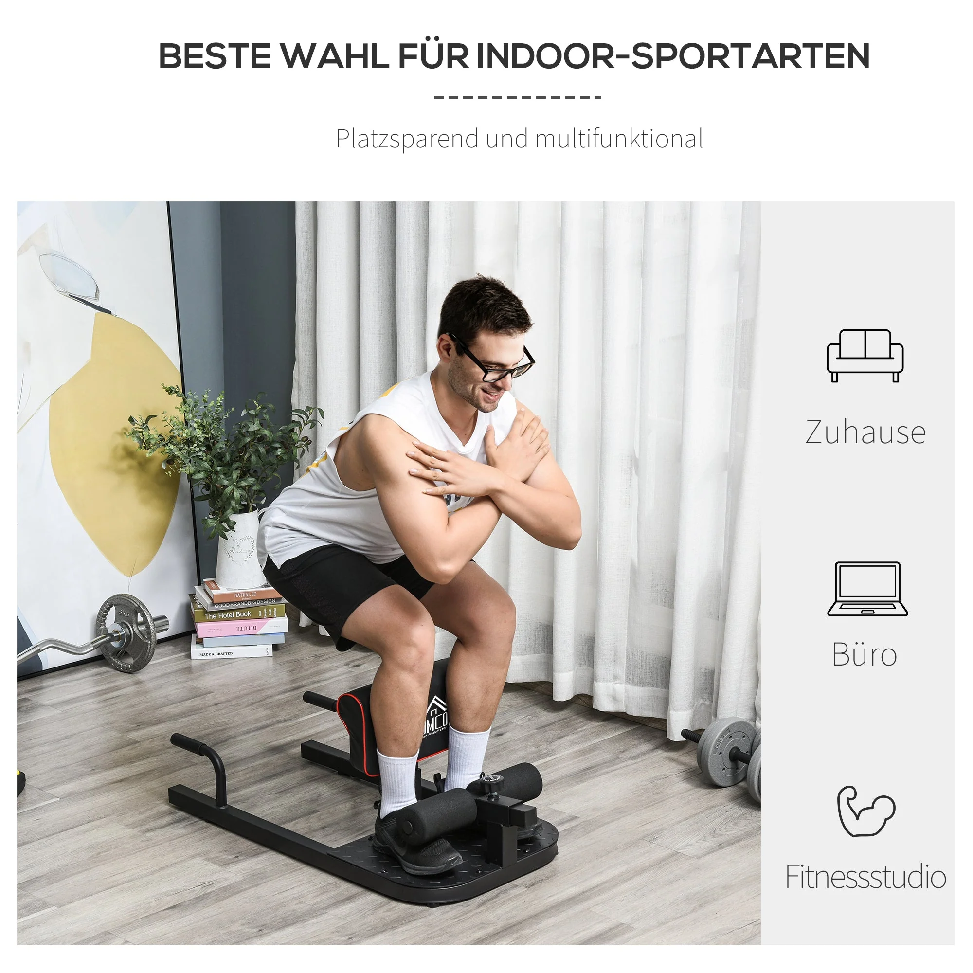 Sissy Squat Trainer, 3-in-1 Adjustable, Steel Black - Image 4