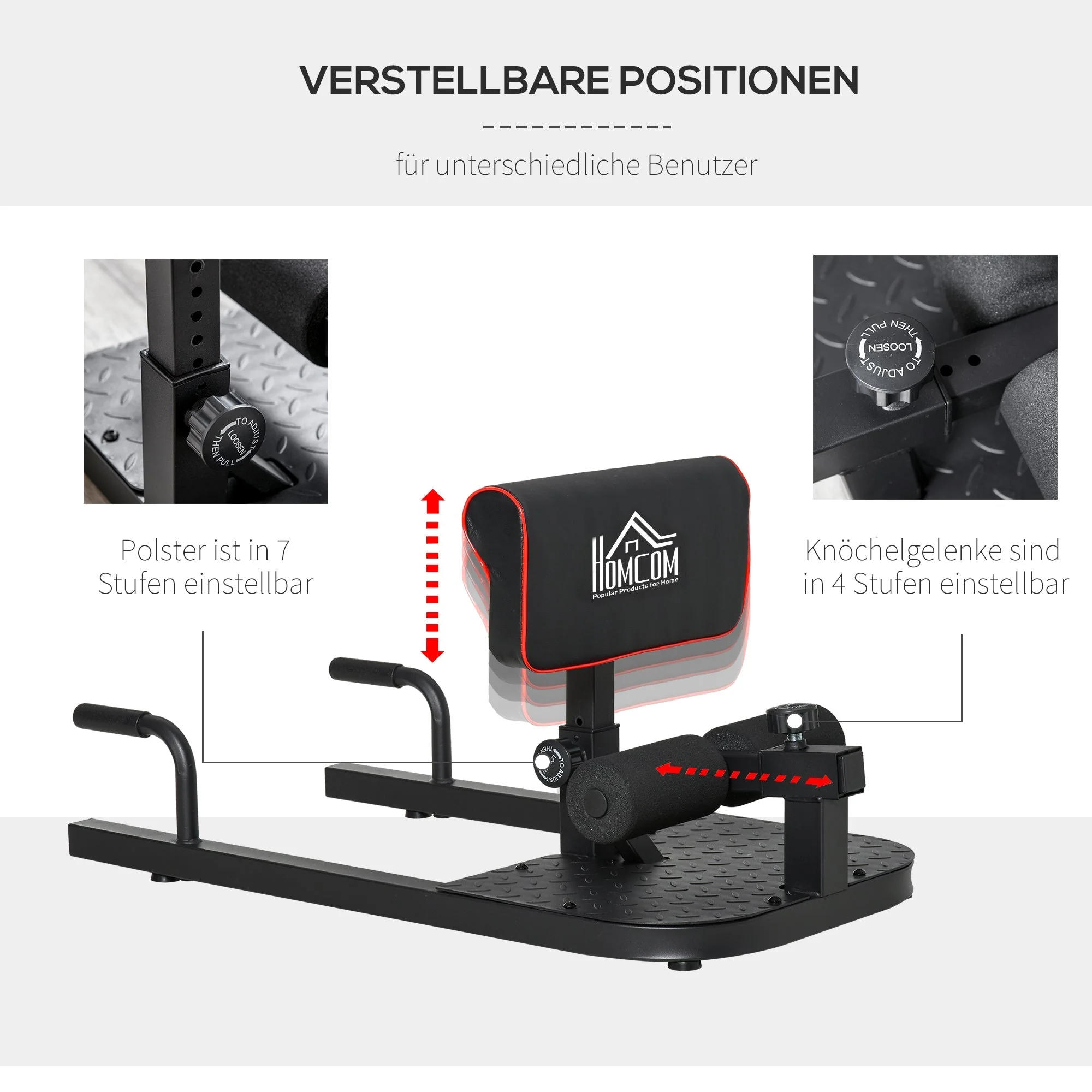 Sissy Squat Trainer, 3-in-1 Adjustable, Steel Black - Image 5