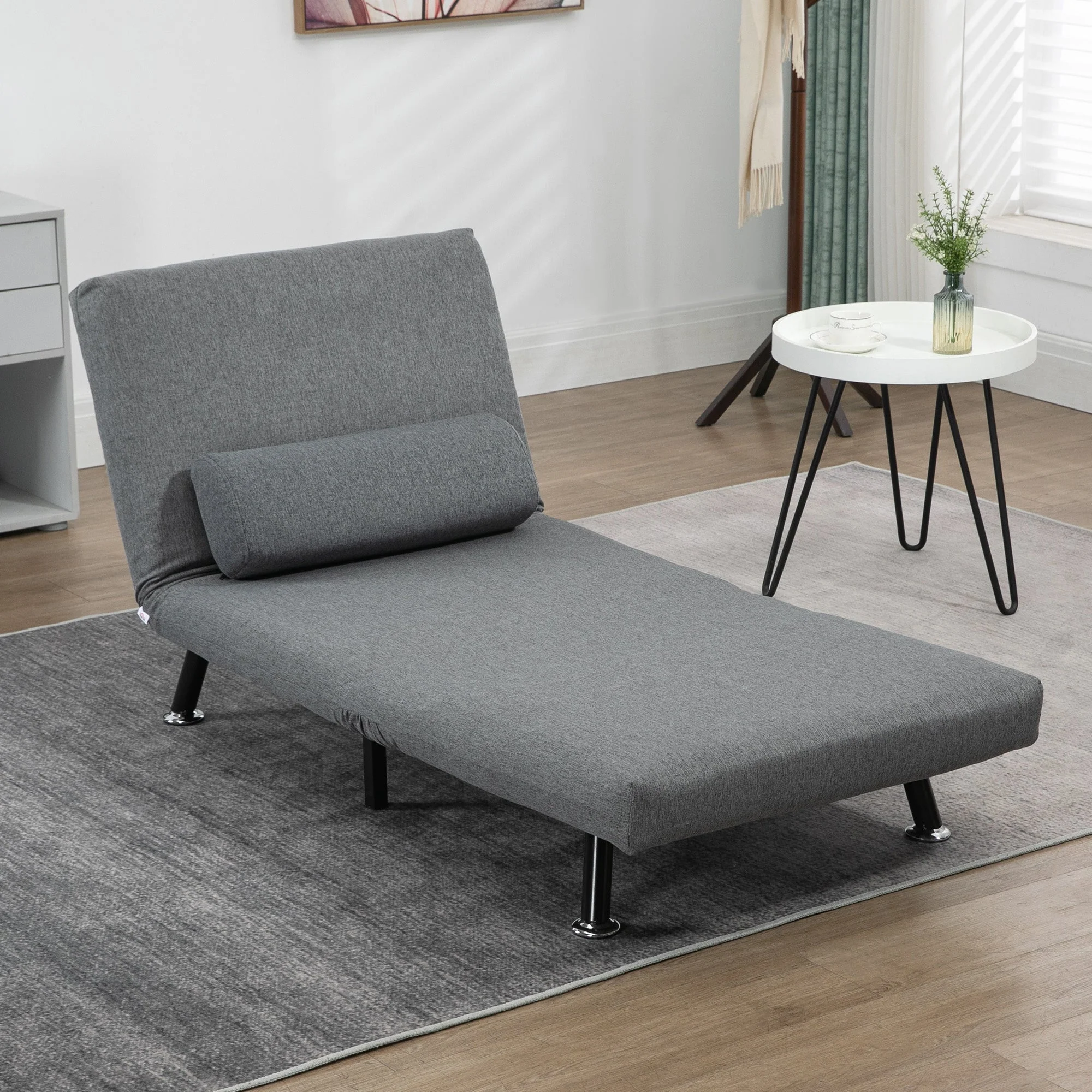Sleeper Chair Folding Bed Adjustable Backrest, Dark Grey - Image 7