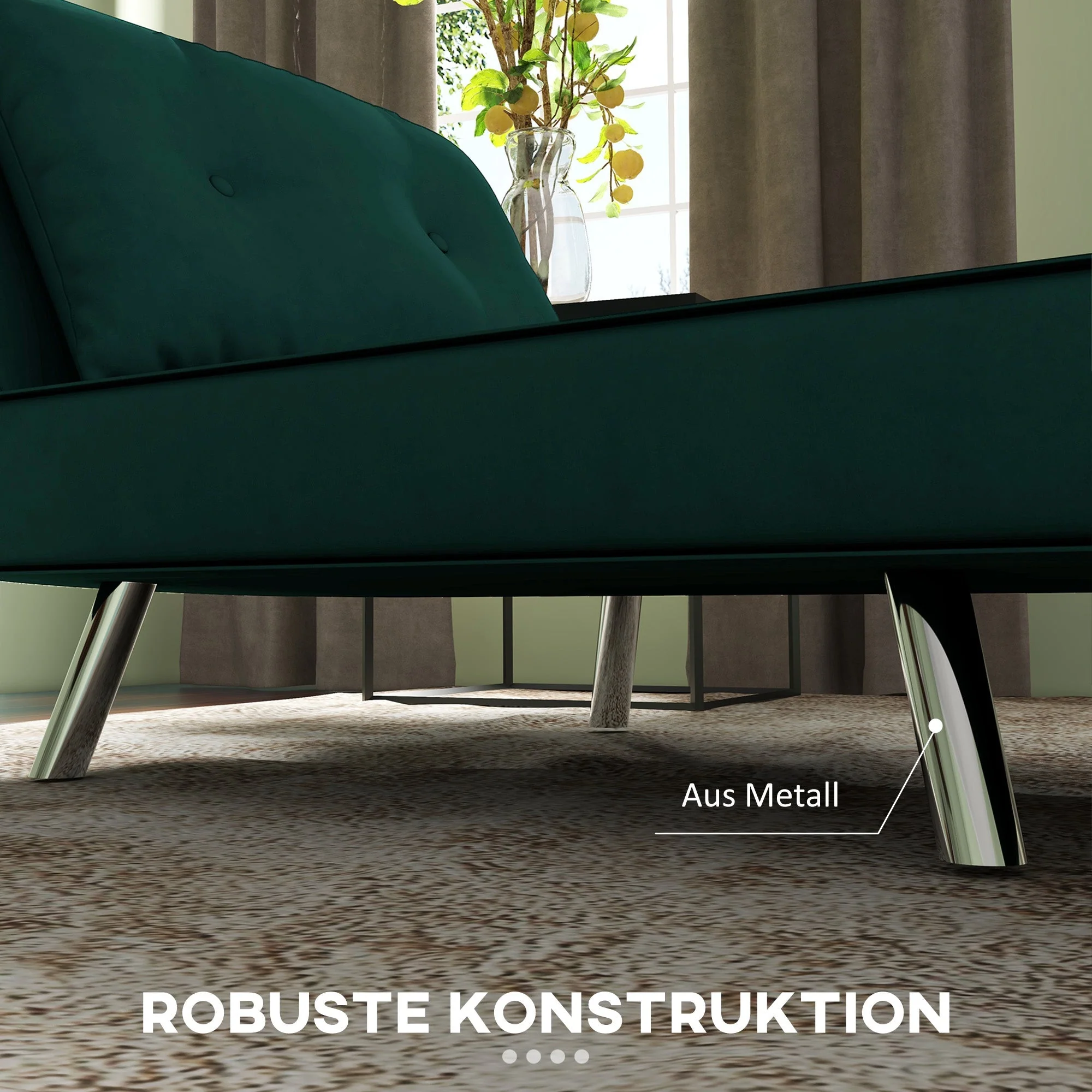 Sleeper Chair Folding Single Sofa Bed, Upholstered Velvet Look, Dark Green - Image 6