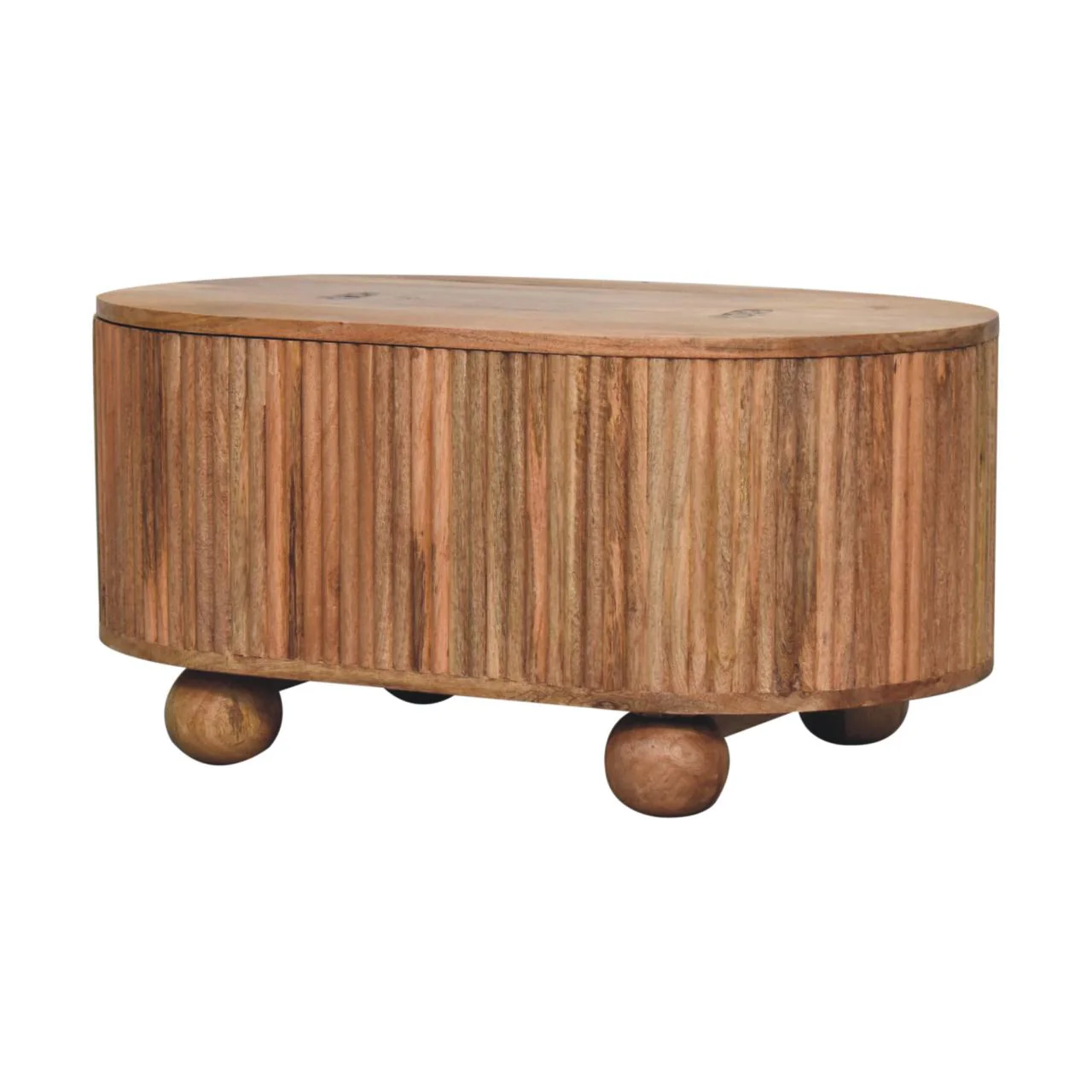 Soba Ball Lid-up Coffee Table, Solid Mango Wood - Image 2
