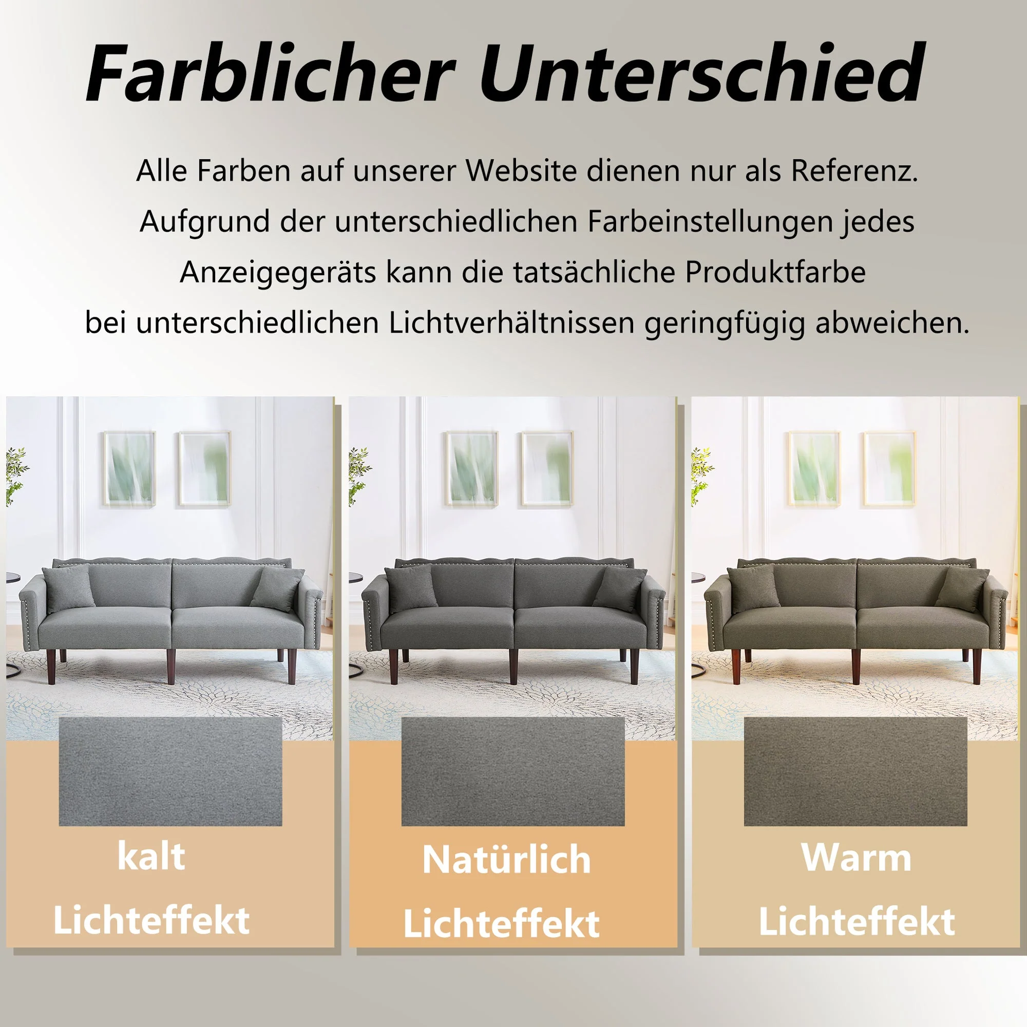 Sofa Bed, 2-in-1 Multifunctional Two-Seater, Adjustable Backrests, Cotton Linen Fabric - Image 8