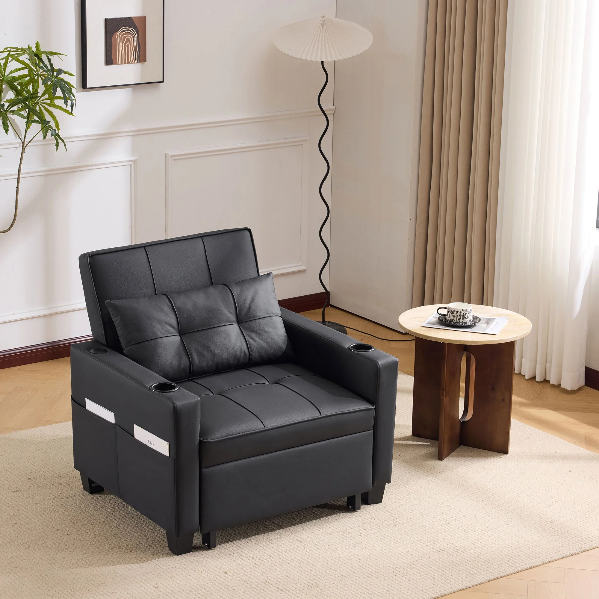 Sofa Bed, 3-in-1 Pull-Out with Cup Holders & USB Port - Image 8