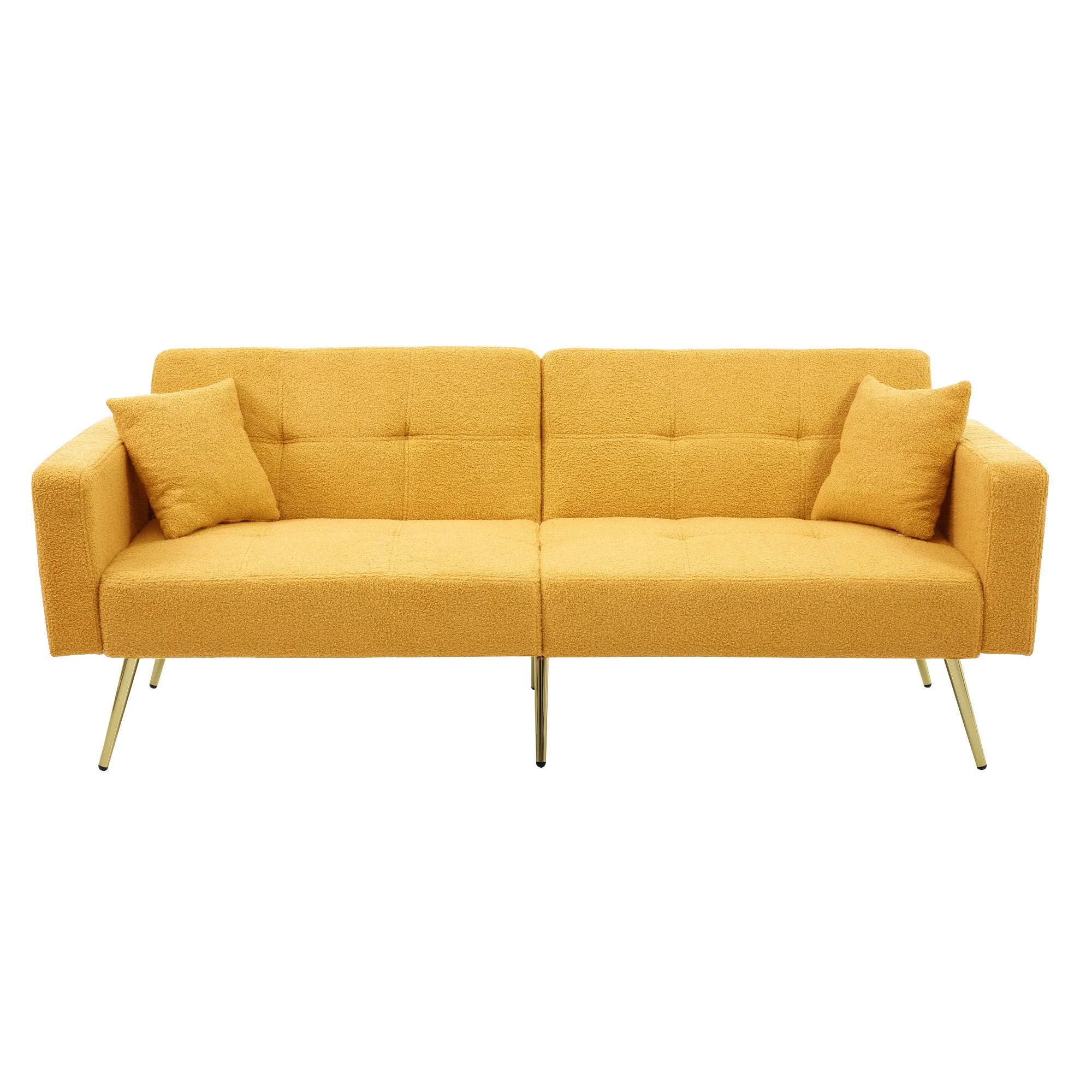 Sofa Bed Adjustable Angle Storage Side Pockets Gold Legs - Image 2